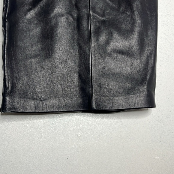 LA TANNERIE Elegant Black 100% Leather Midi Pencil Skirt Size 6 - Picture 2 of 8